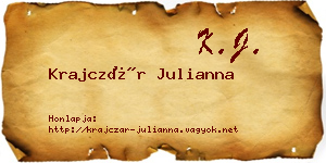 Krajczár Julianna névjegykártya